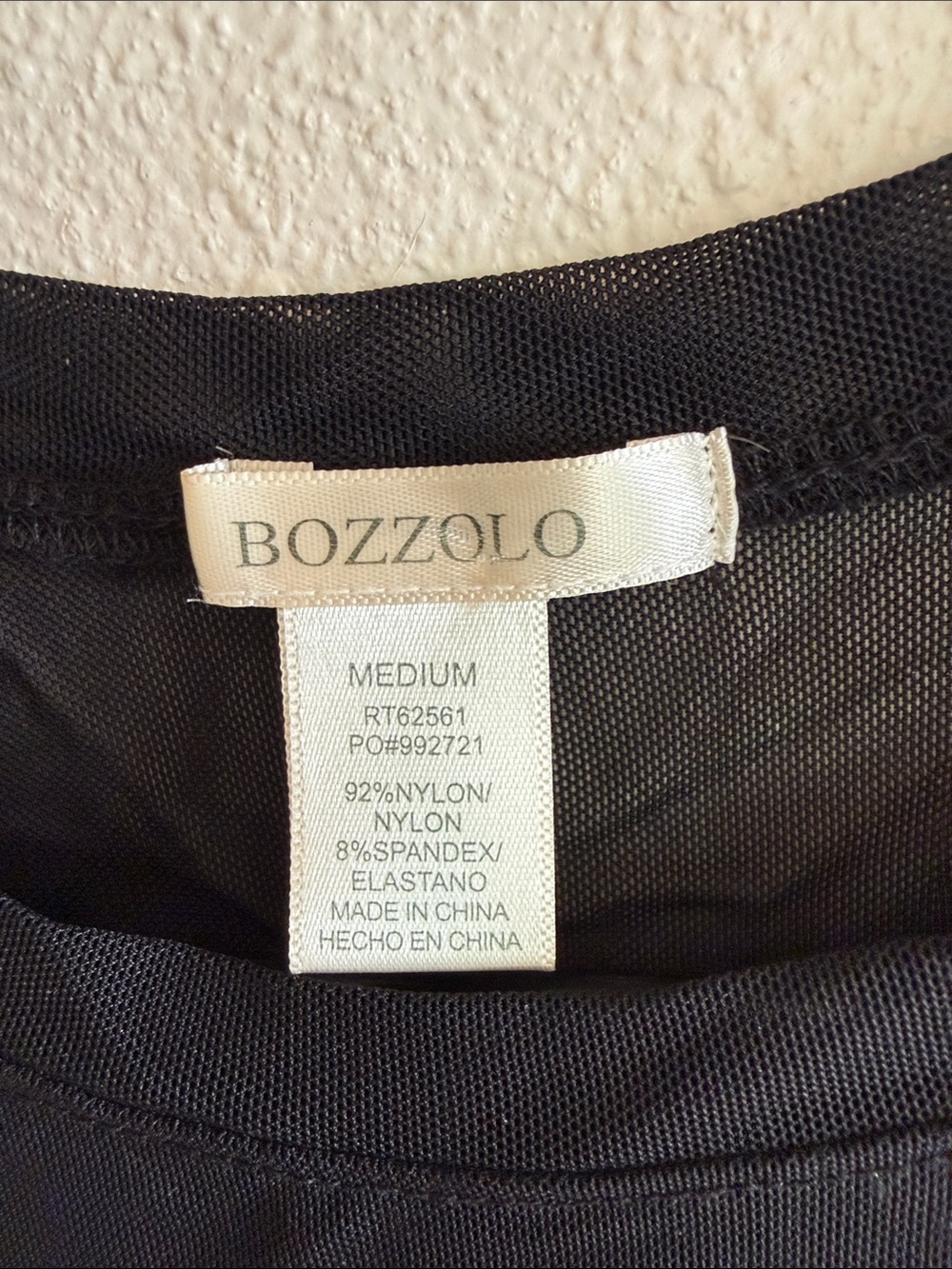 Bozzolo Black Sheer Short-Sleeve Mesh Bodysuit - Picture 2 of 3